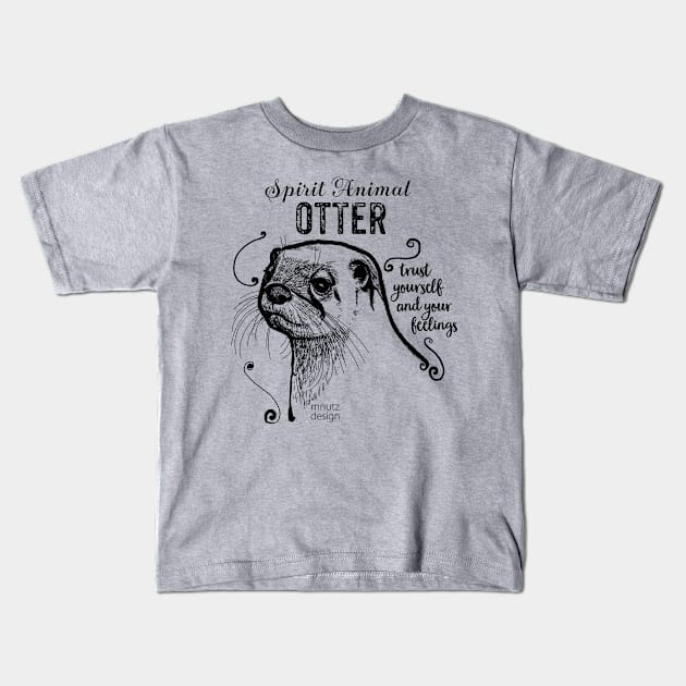 Spirit animal - Otter black Kids T-Shirt by mnutz